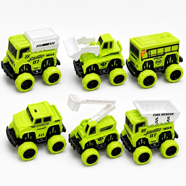 6 In 1 Mini Pull Back Climbing Car Toy Set for Kids – Big Wheel Off-Road Construction & Rescue Vehicles (Ages 3+)