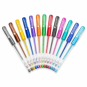 12 Pcs Scented Glitter Gel Pen Set – Pineapple Fragrance Sparkling Drawing & Coloring Pens for Kids
