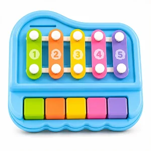 2-in-1 Mini Musical Xylophone & Piano Keyboard Toy for Kids – 5 Key Colorful Educational Sound Toy
