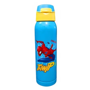 Kids Sipper Water Bottle with Straw & Push Button Flip Lid – Easy Sip Leakproof Sipper Bottle for Boys & Girls