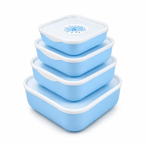 4 Pc Airtight Plastic Food Storage Bowls Set with Lids – BPA-Free Nesting Kitchen Container Boxes (4 Sizes, Pastel Colors)