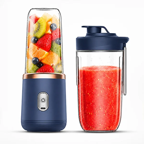Portable Electric Juice Blender Bottle (400ml) with 6 Stainless Steel Blades – USB Rechargeable Personal Mini Juicer & Smoothie Maker