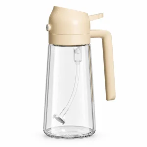 Automatic Flip Lid Glass Oil Dispenser Bottle with Handle – Leak-Proof Cooking Oil & Sauce Container for Kitchen