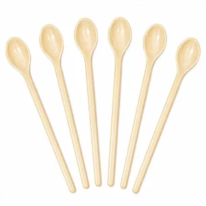 6 Pcs Long Handle Plastic Spoons Set (18cm x 2cm) – Reusable Small Dessert, Tea & Spice Spoons Bundle